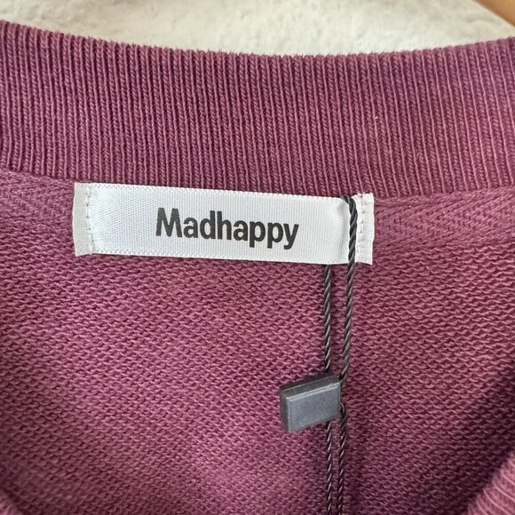 Madhappy Sweatshirt Womens Small Purple Crewneck Bubble Letters Snapchat - Picture 6 of 11